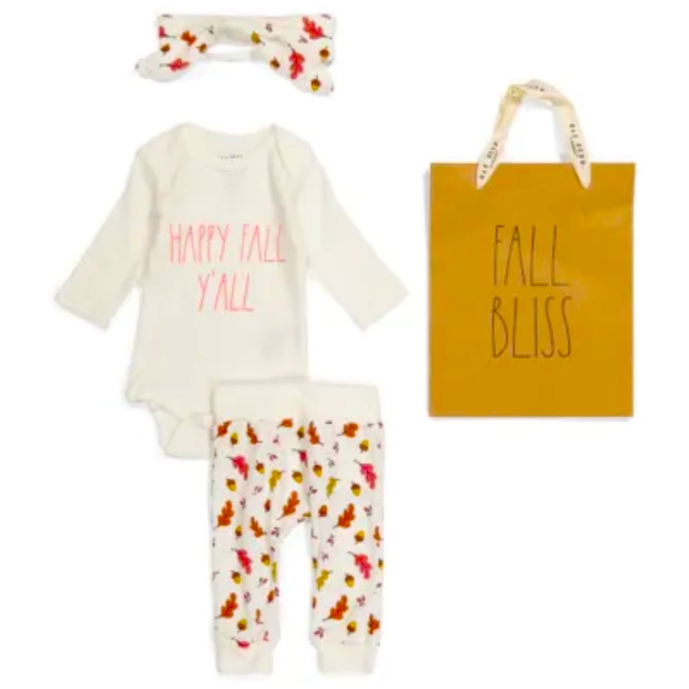 Rae Dunn "Happy Fall Yall" 3 Piece Set with Gift Bag